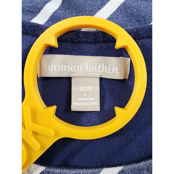 Woman Within Dress Womens L 18/20 Blue White Striped - Picture 3 of 8